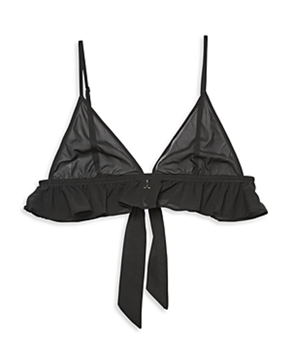 Fleur Du Mal Luxe Georgette Flutter Silk Triangle Bra Black XS
